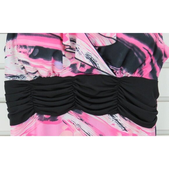 Dana Point Womens Sleeveless V-Neck Dress Size XL Pink Black - Picture 7 of 11